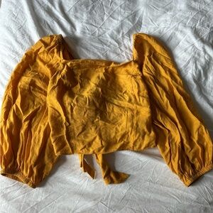 Express Mustard Puff Sleeve Blouse